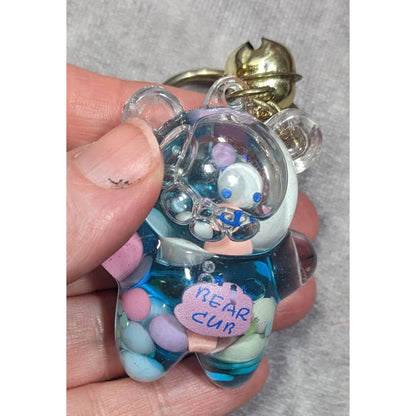 Kawaii The Sunshine Unicorn Blue Bear Cub Keychain