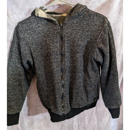 Reversible Gray & Camouflage Print Full Zip Hooded Jacket