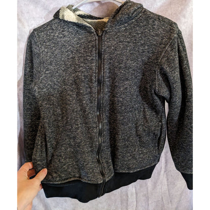 Reversible Gray & Camouflage Print Full Zip Hooded Jacket