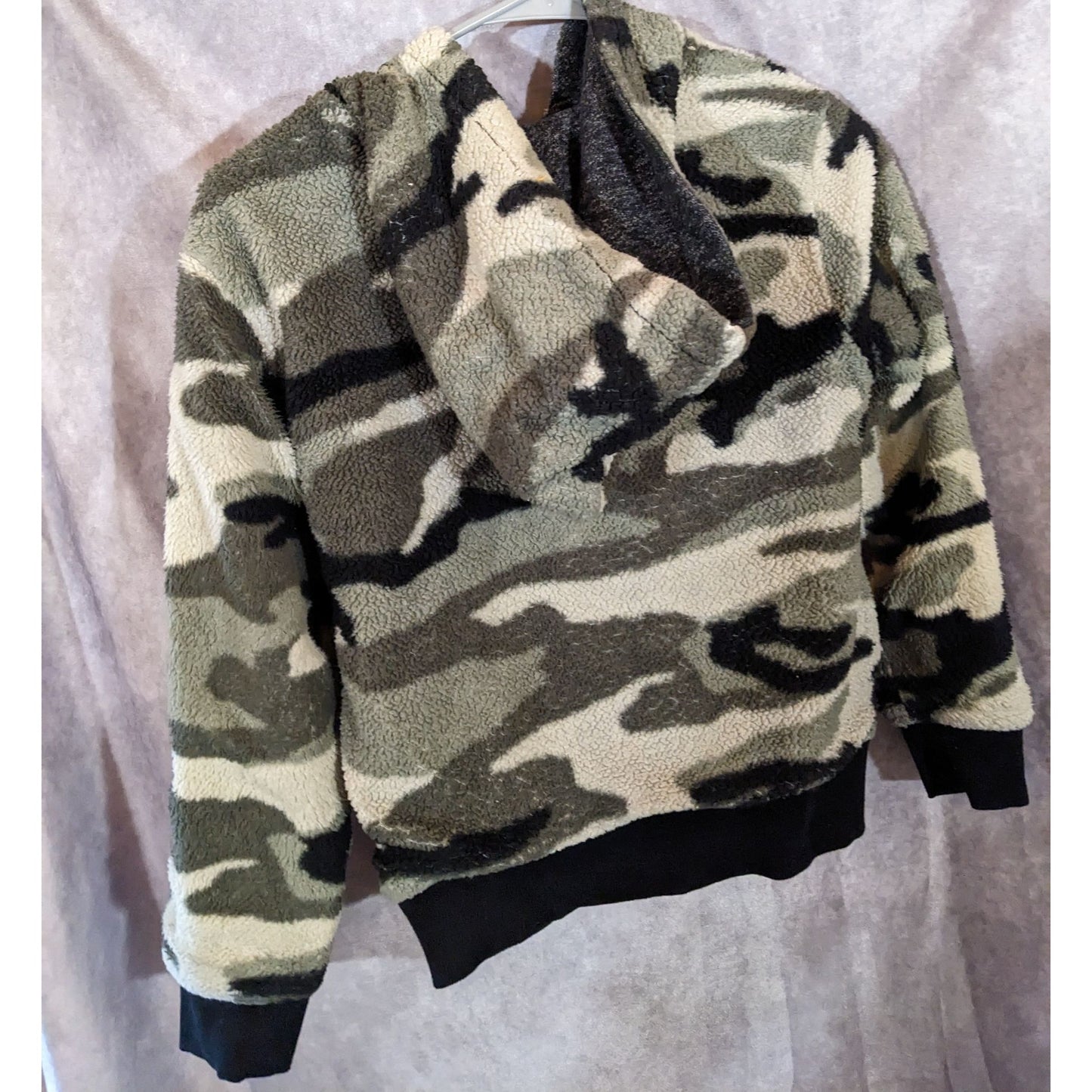 Reversible Gray & Camouflage Print Full Zip Hooded Jacket