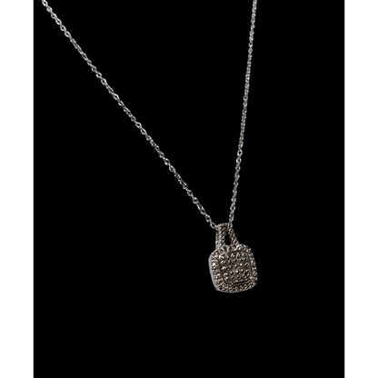 Elegant Glam Silver Gemmed Pendant Necklace