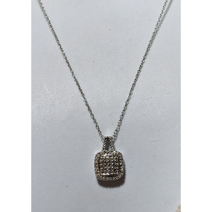 Elegant Glam Silver Gemmed Pendant Necklace