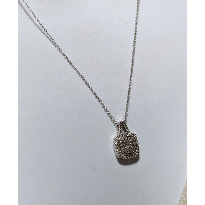 Elegant Glam Silver Gemmed Pendant Necklace