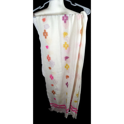 Gap Spring Themed Retro Fringe Jacquard Scarf