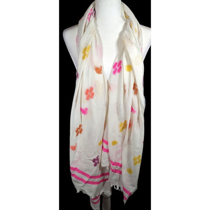 Gap Spring Themed Retro Fringe Jacquard Scarf