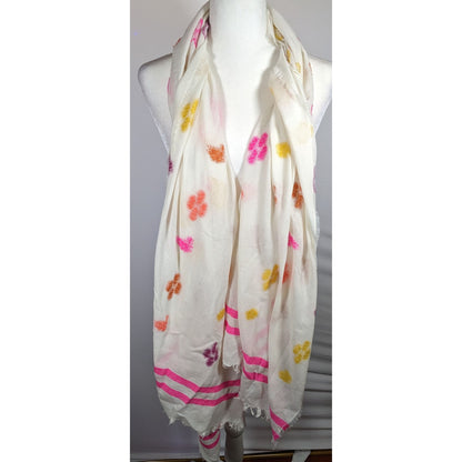 Gap Spring Themed Retro Fringe Jacquard Scarf