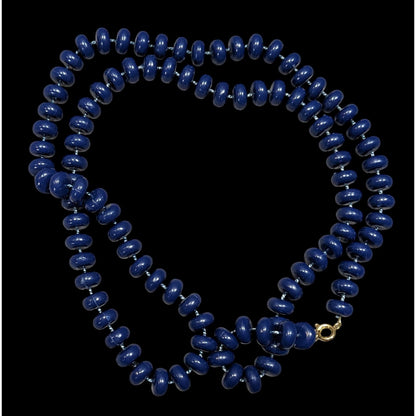 Retro Casual Navy Blue Beaded Lightweight Necklace