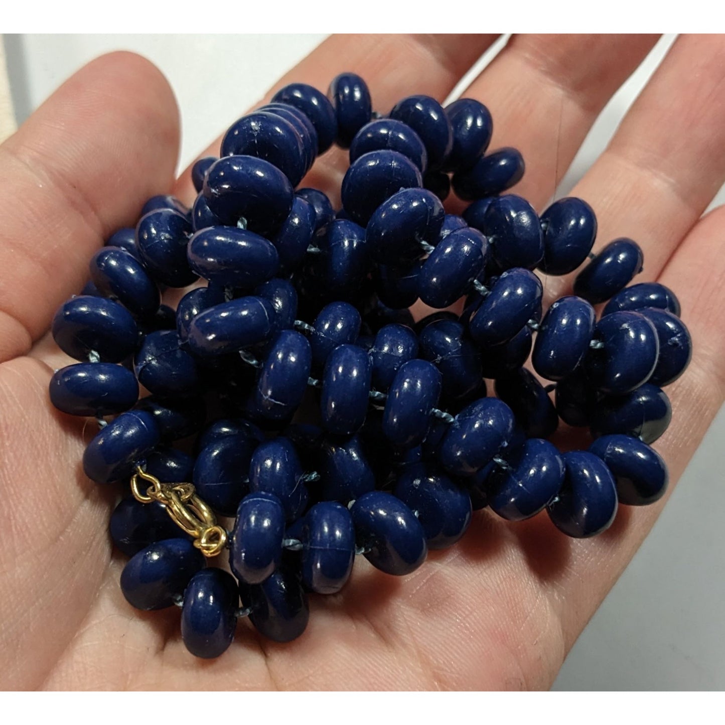 Retro Casual Navy Blue Beaded Lightweight Necklace