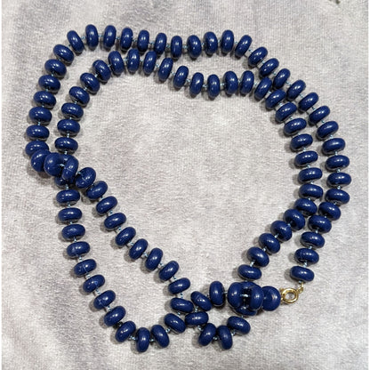 Retro Casual Navy Blue Beaded Lightweight Necklace