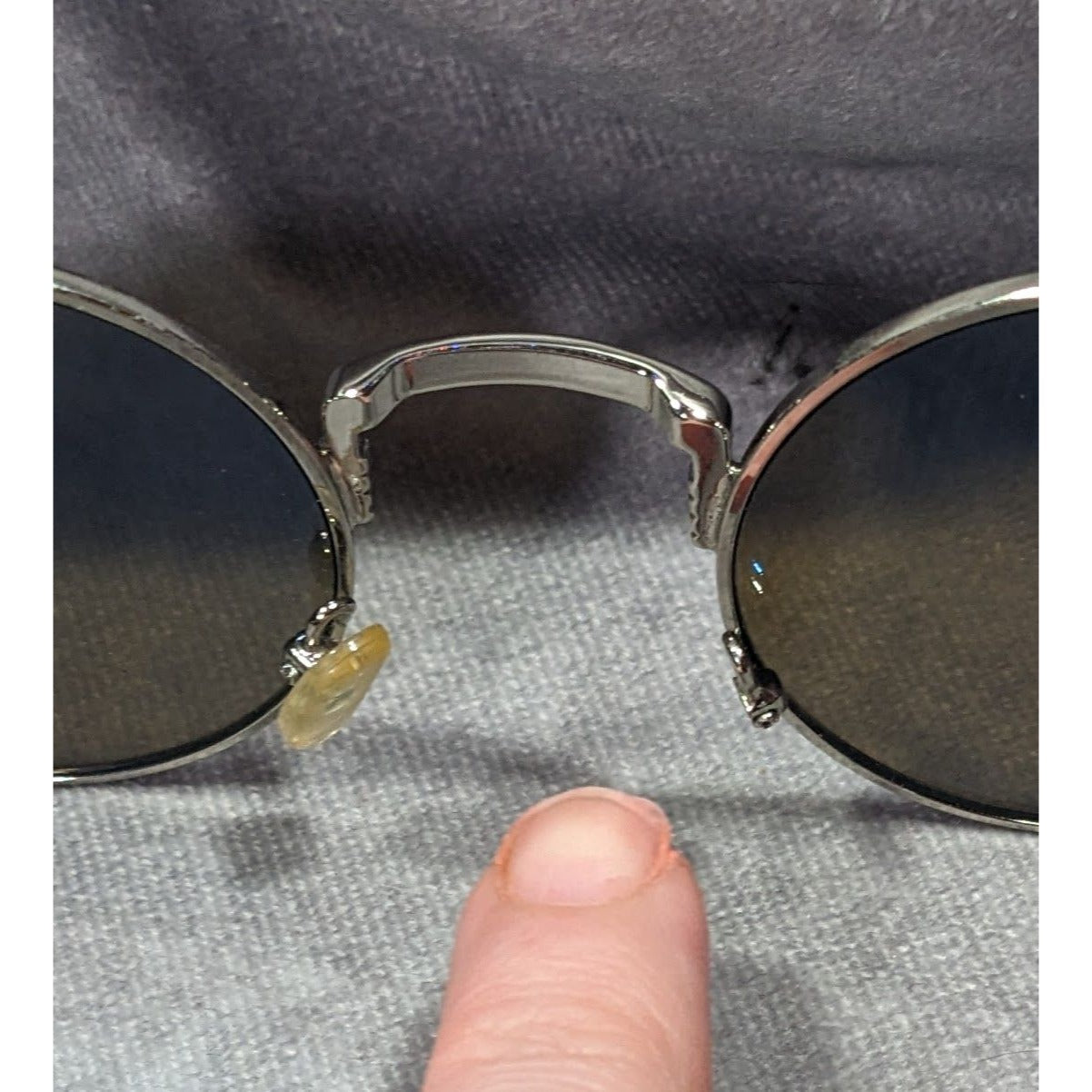 Steampunk Retro Round Blue Mirror Lens Silver Tone Sunglasses