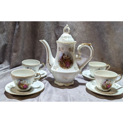 Vintage Royal Crown Courting Couple Collectible Tea Set