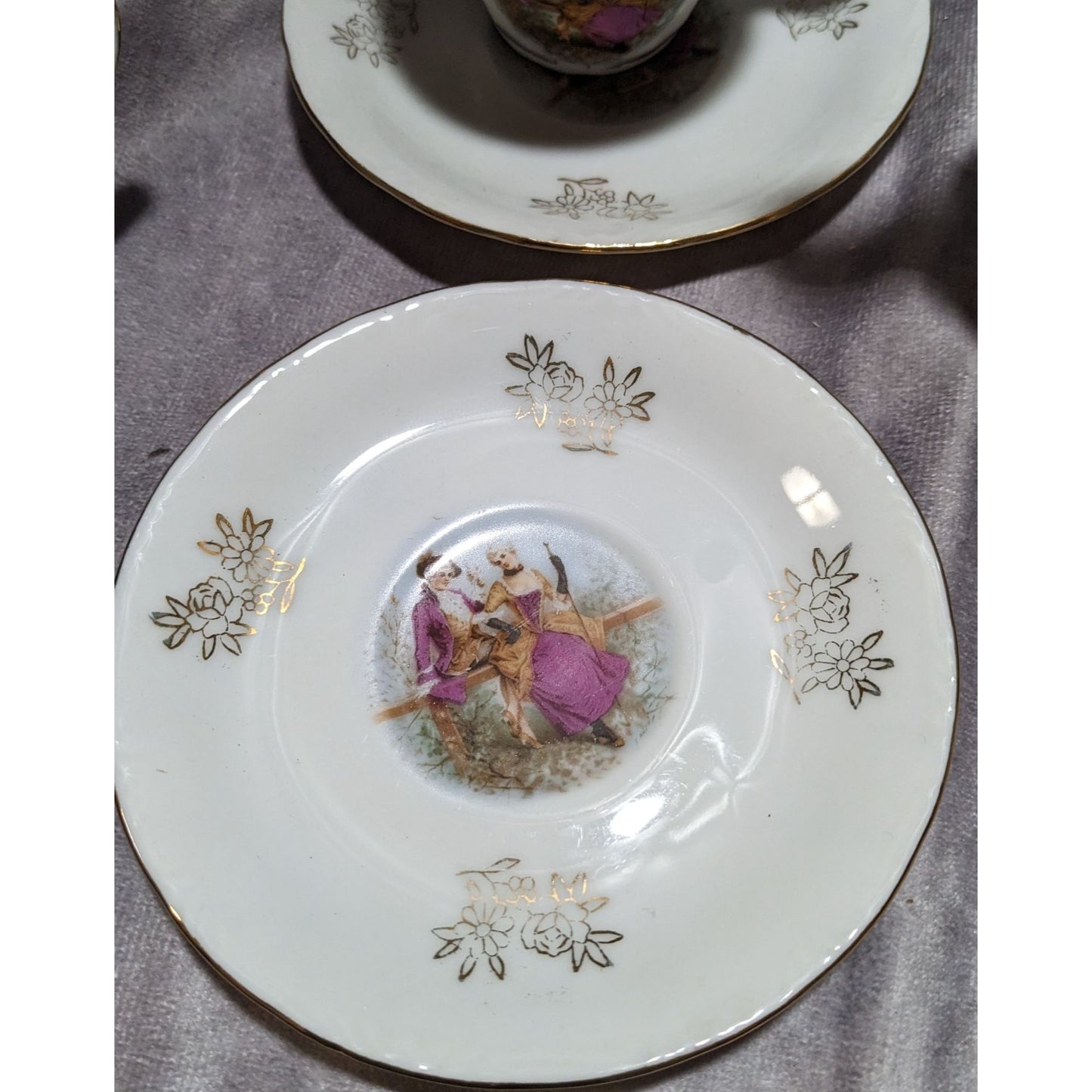 Vintage Royal Crown Courting Couple Collectible Tea Set