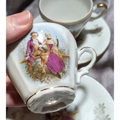 Vintage Royal Crown Courting Couple Collectible Tea Set