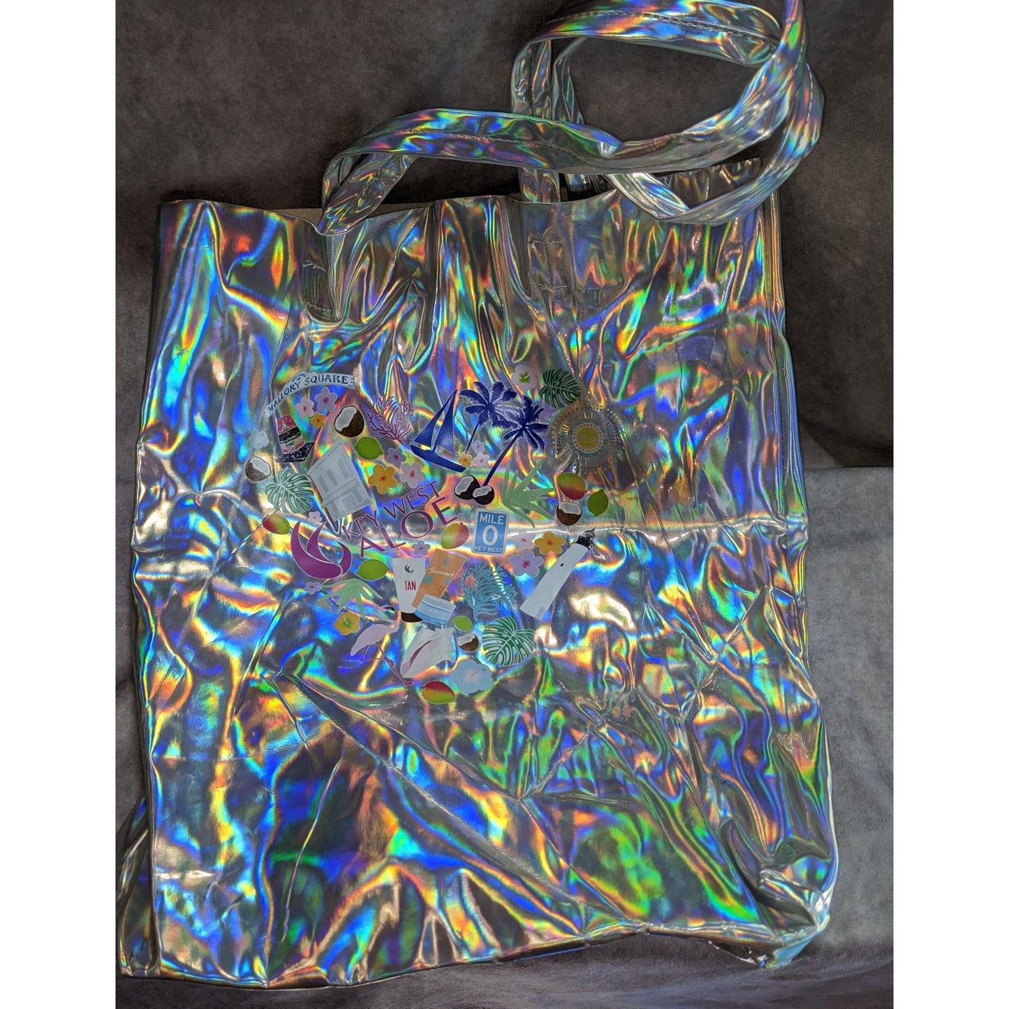 Key West Aloe Holographic Florida-Themed Tote Bag