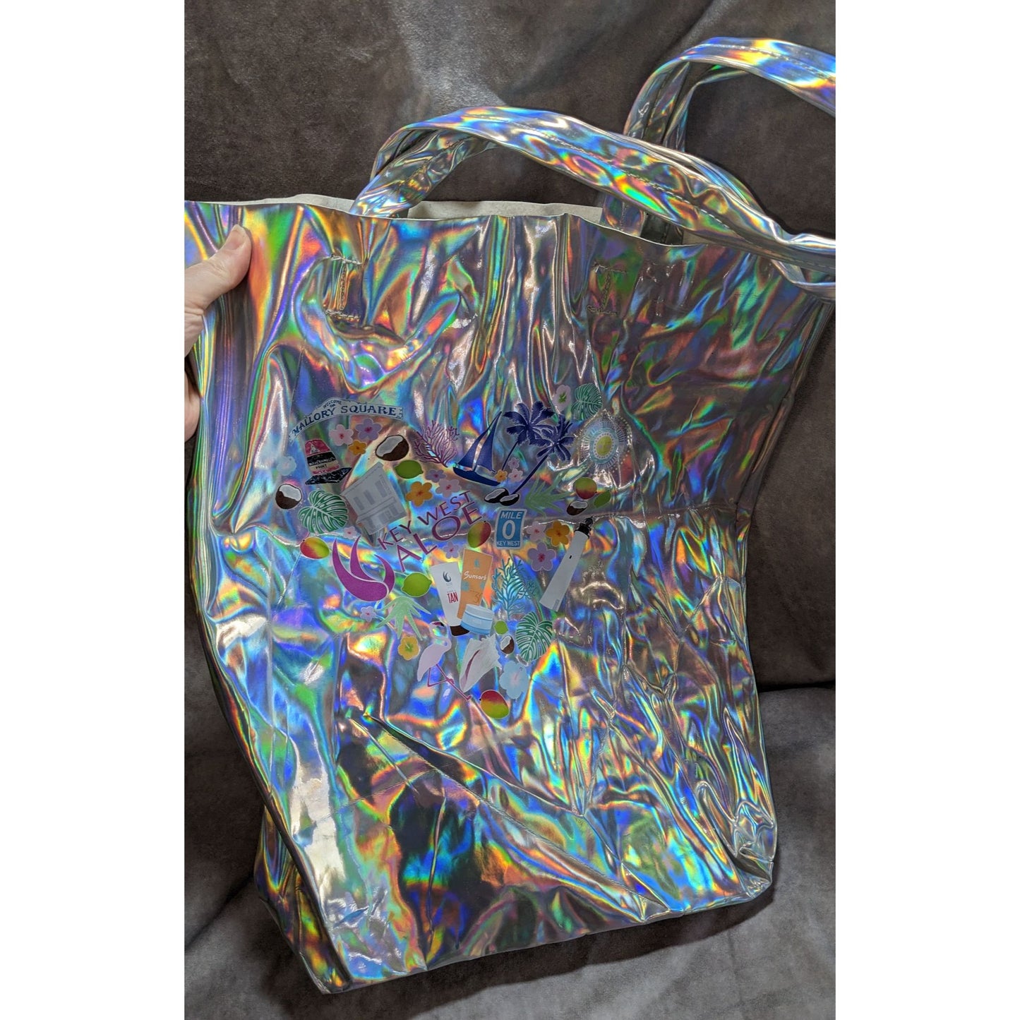 Key West Aloe Holographic Florida-Themed Tote Bag