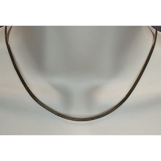 Vintage Dainty Herringbone Chain Necklace Gold Tone Classic Elegant Jewelry
