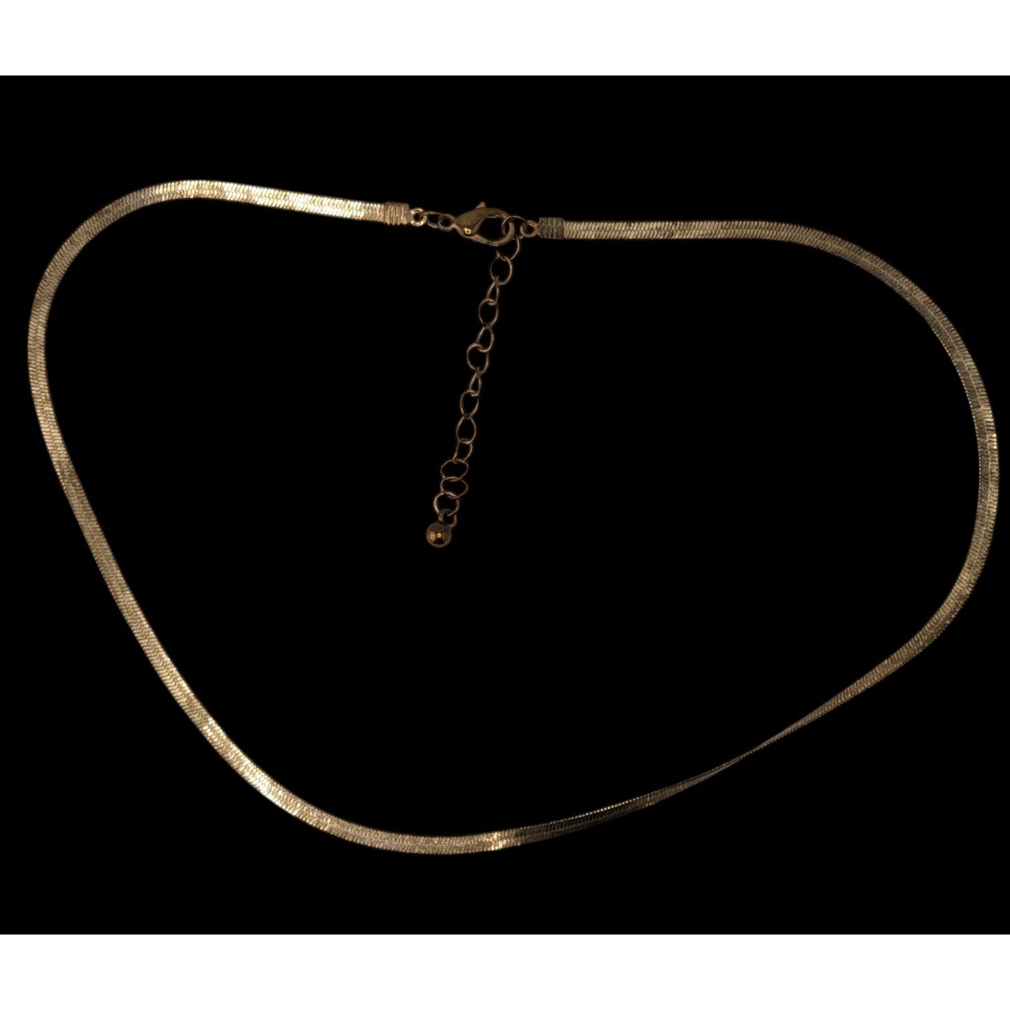 Vintage Dainty Herringbone Chain Necklace Gold Tone Classic Elegant Jewelry
