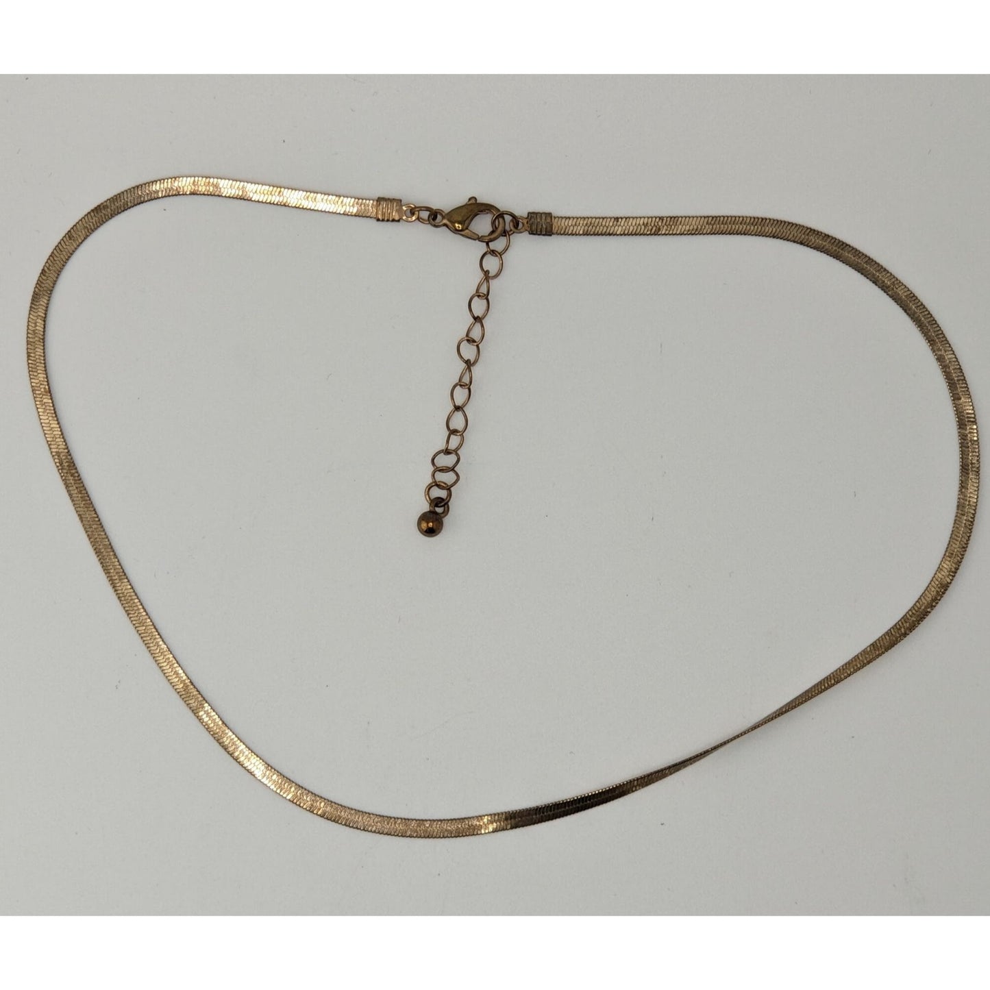 Vintage Dainty Herringbone Chain Necklace Gold Tone Classic Elegant Jewelry