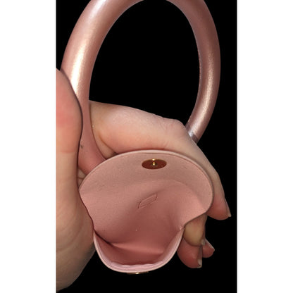 Metallic Pink Bracelet Keychain Wristlet with Snap Pouch Trendy Hands Free Key Ring