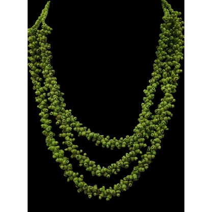 Vintage Handmade Sea Grape Themed Glass Beaded Layered Necklace