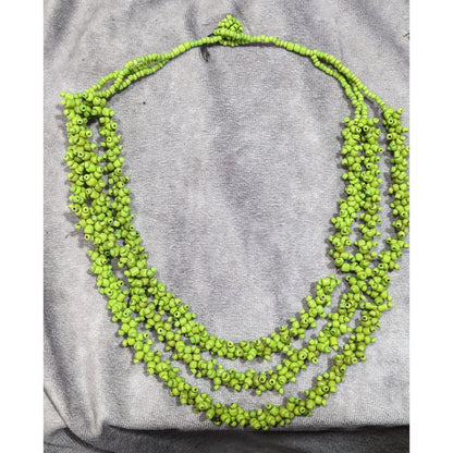 Vintage Handmade Sea Grape Themed Glass Beaded Layered Necklace