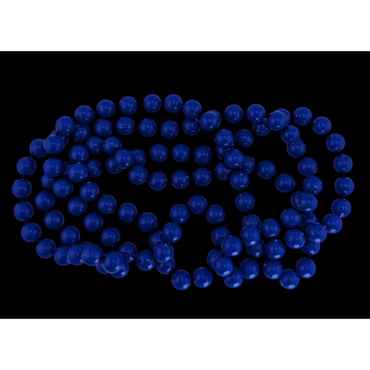 Retro Mod Plastic Cobalt Blue Beaded Necklace 52 Inch