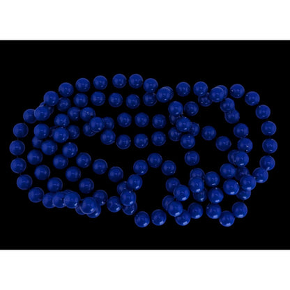 Retro Mod Plastic Cobalt Blue Beaded Necklace 52 Inch