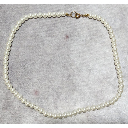 Casual White Faux Pearl Beaded  Necklace