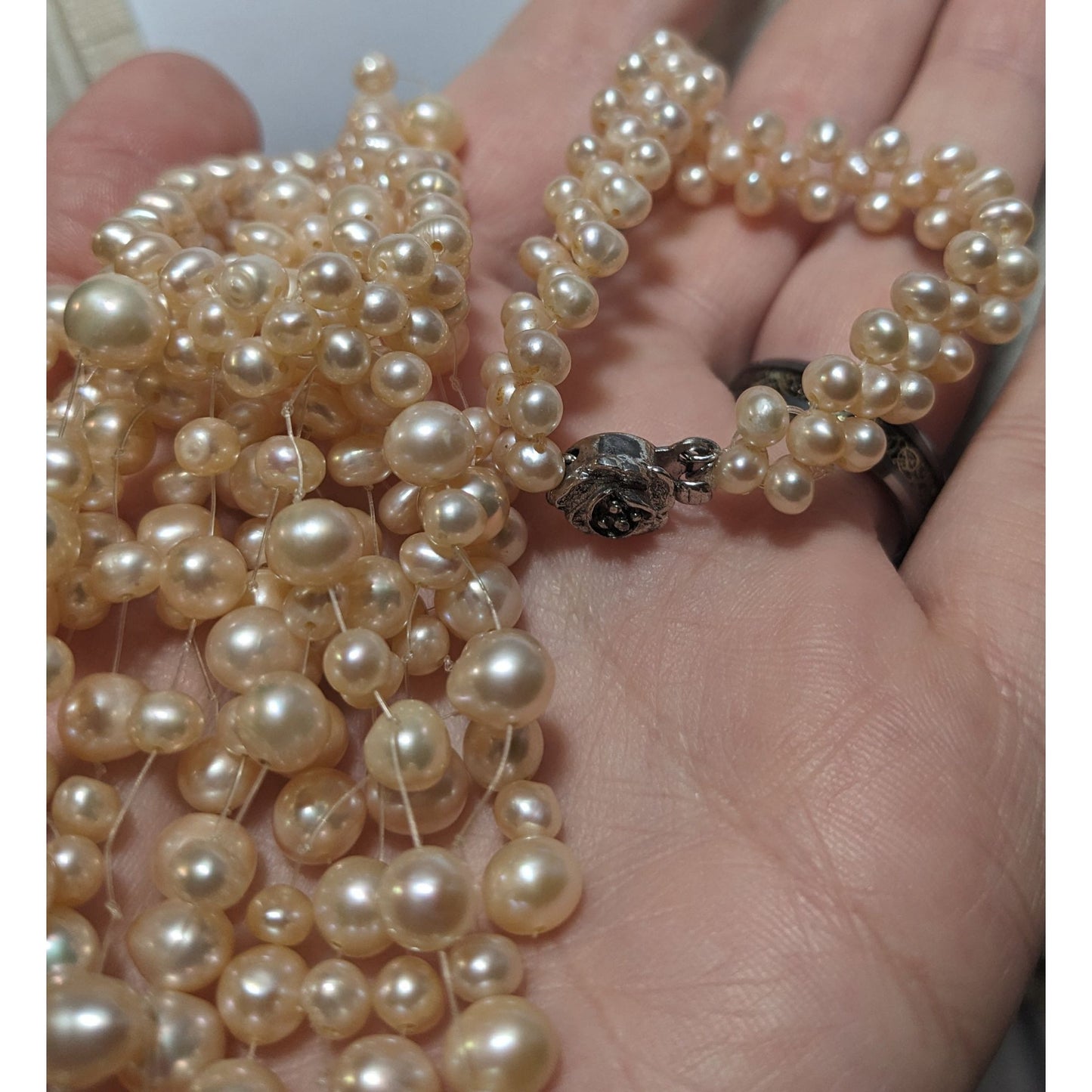 Vintage Cascading Bridal Pearl Bib Necklace