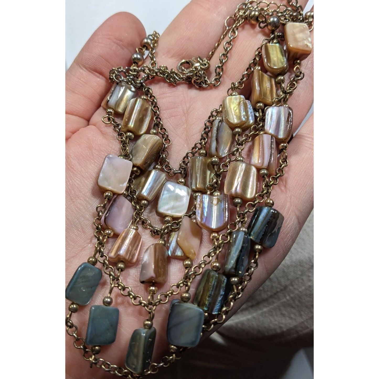 Mermaidcore Pastel Rainbow Ombre Shell Bib Necklace