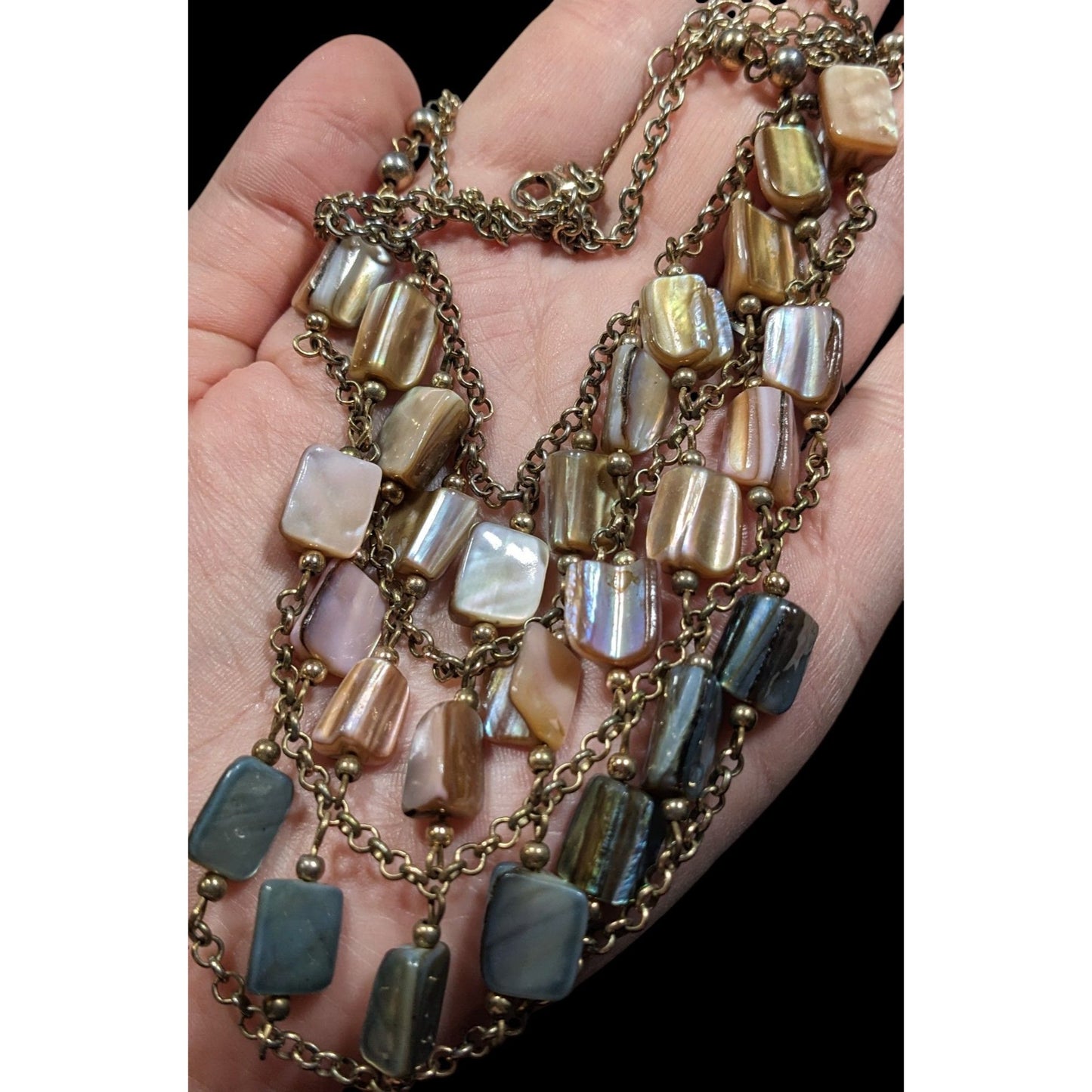 Mermaidcore Pastel Rainbow Ombre Shell Bib Necklace