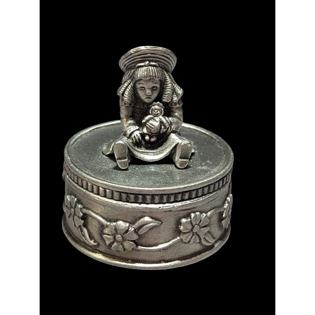 Vintage Collectible Pewter Trinket Box by Ms Dee