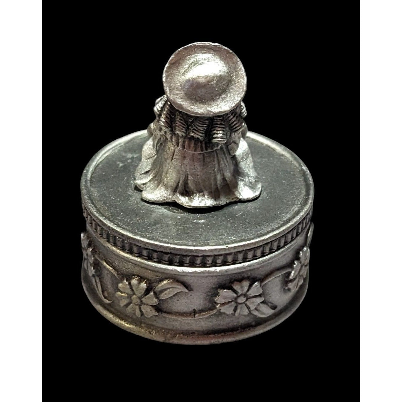 Vintage Collectible Pewter Trinket Box by Ms Dee