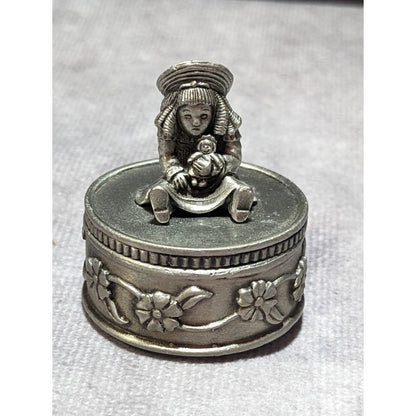 Vintage Collectible Pewter Trinket Box by Ms Dee