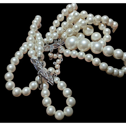 Glam Bridal Multilayer Frosted Faux Pearl Necklace