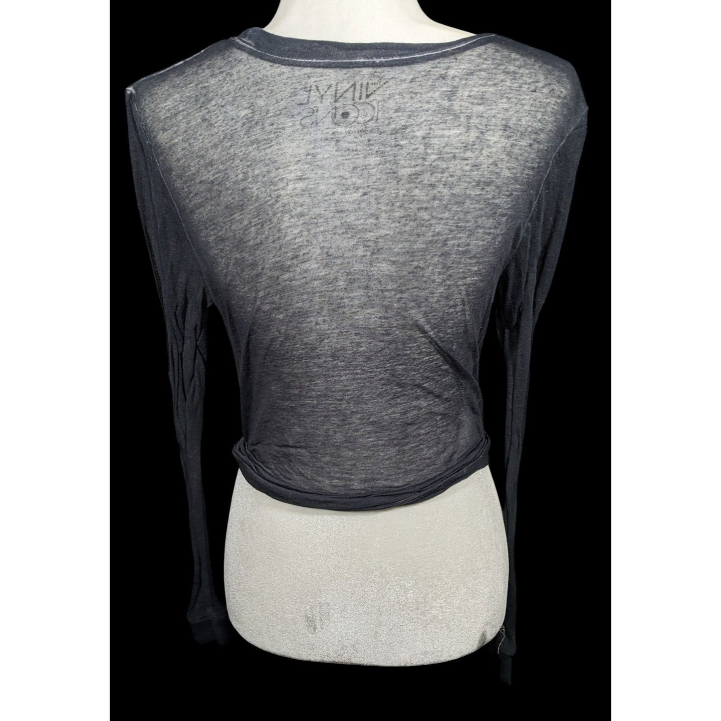 Vinyl Icons STYX Sheer Rainbow Print Tie Front Top Size Small