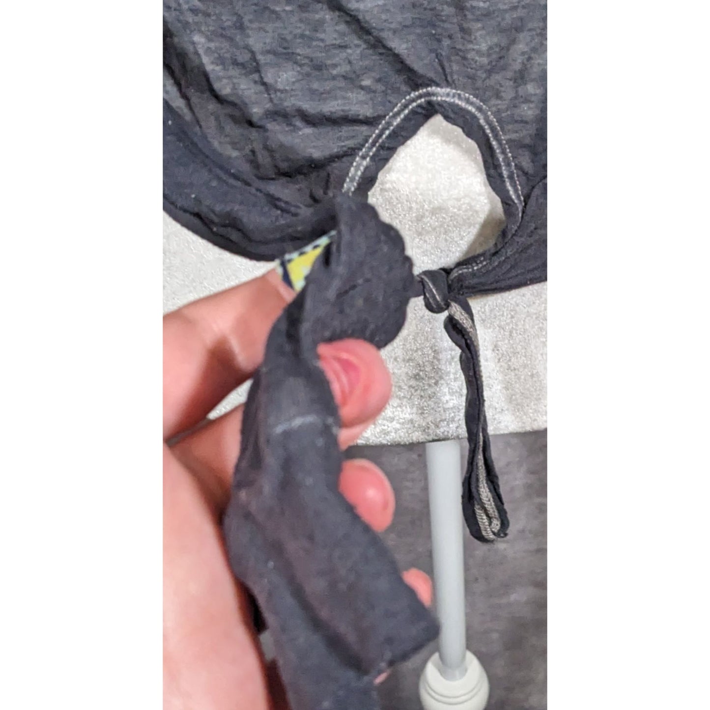 Vinyl Icons STYX Sheer Rainbow Print Tie Front Top Size Small