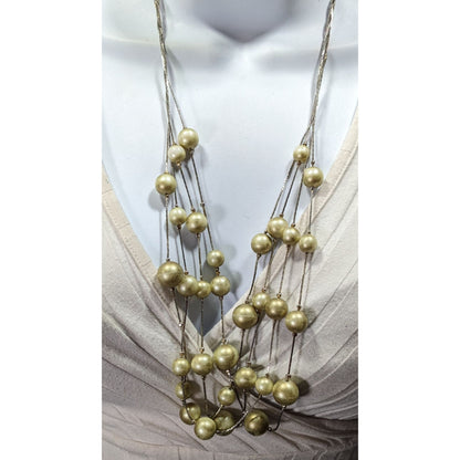 Elegant Glam Layered Gold Ball Station Necklace