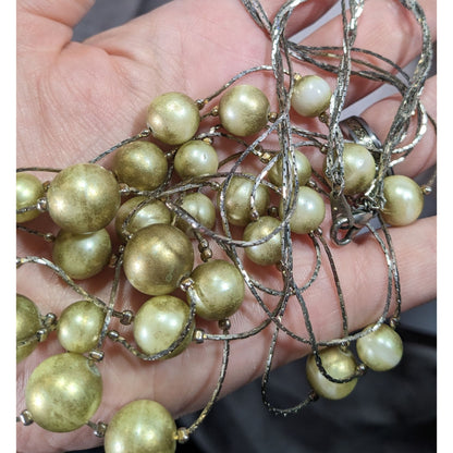 Elegant Glam Layered Gold Ball Station Necklace