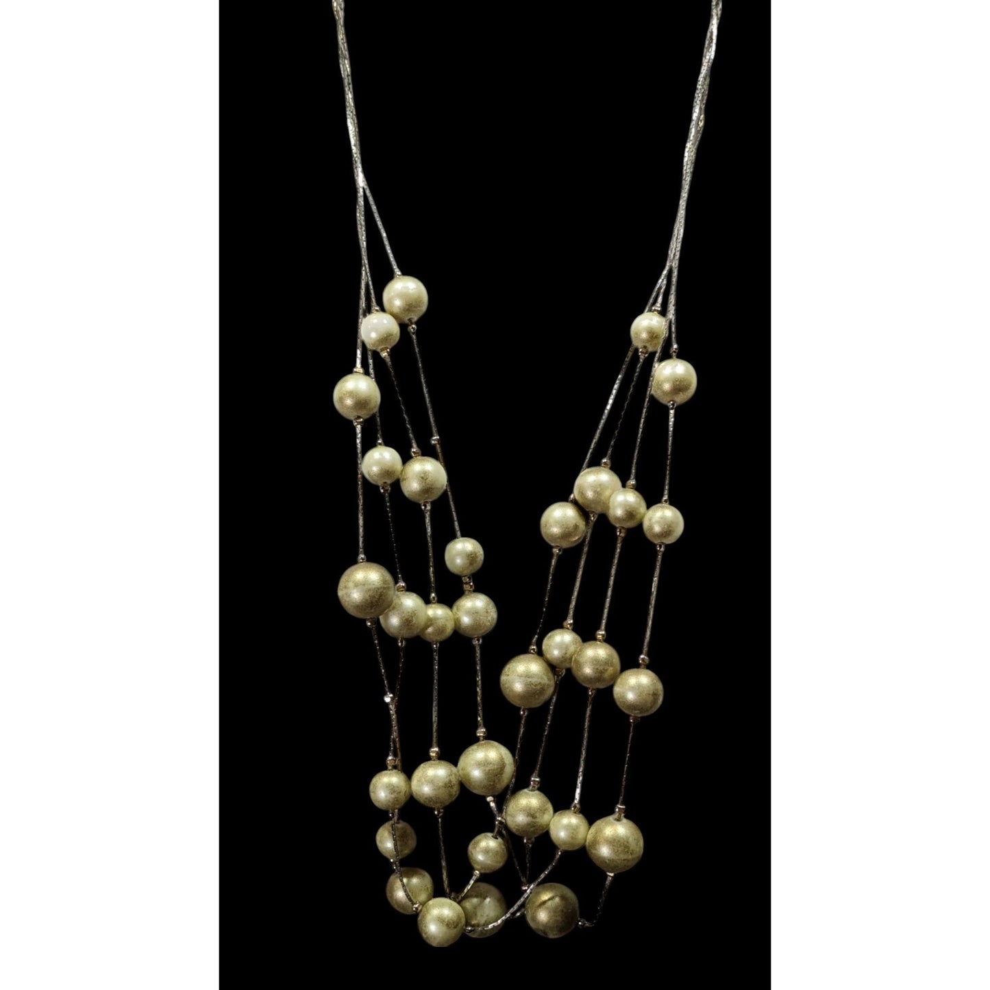 Elegant Glam Layered Gold Ball Station Necklace