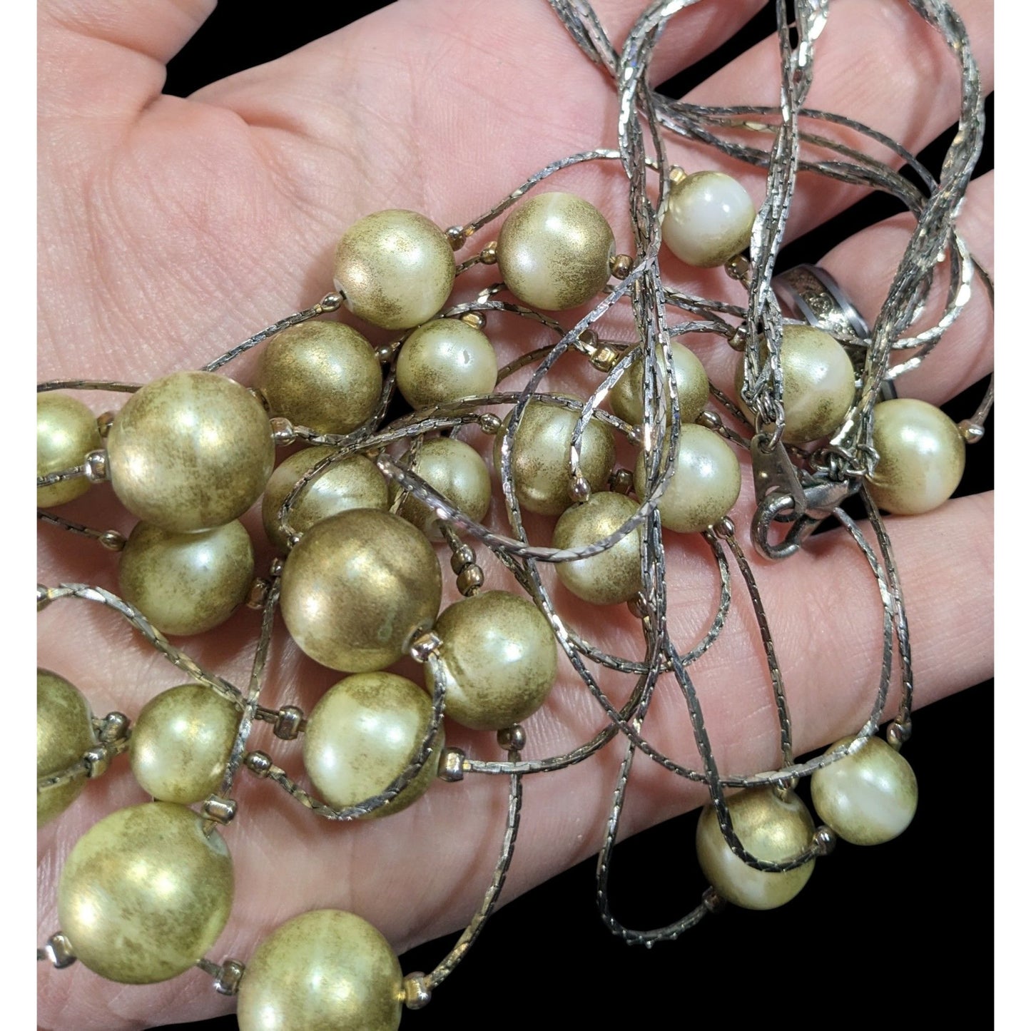 Elegant Glam Layered Gold Ball Station Necklace