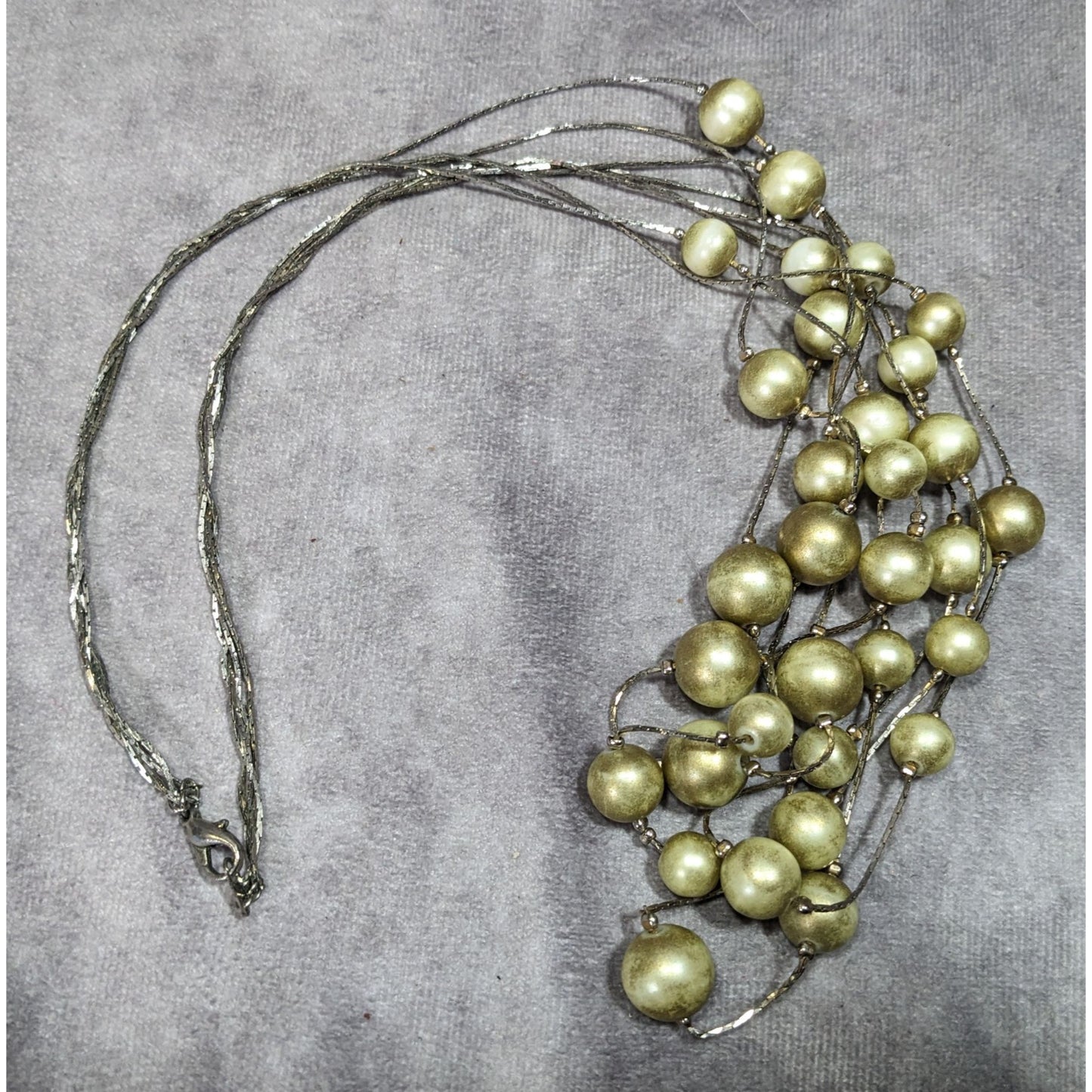 Elegant Glam Layered Gold Ball Station Necklace