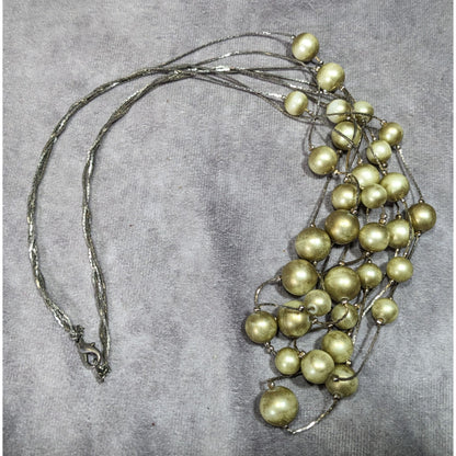 Elegant Glam Layered Gold Ball Station Necklace