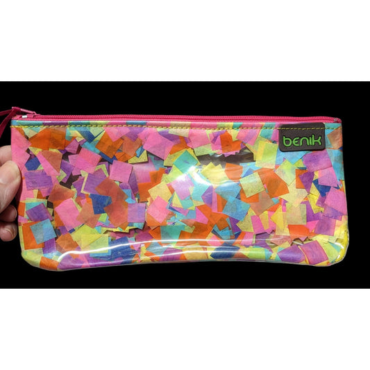 Encased Rainbow Tissue Paper Zip Pouch by Benik