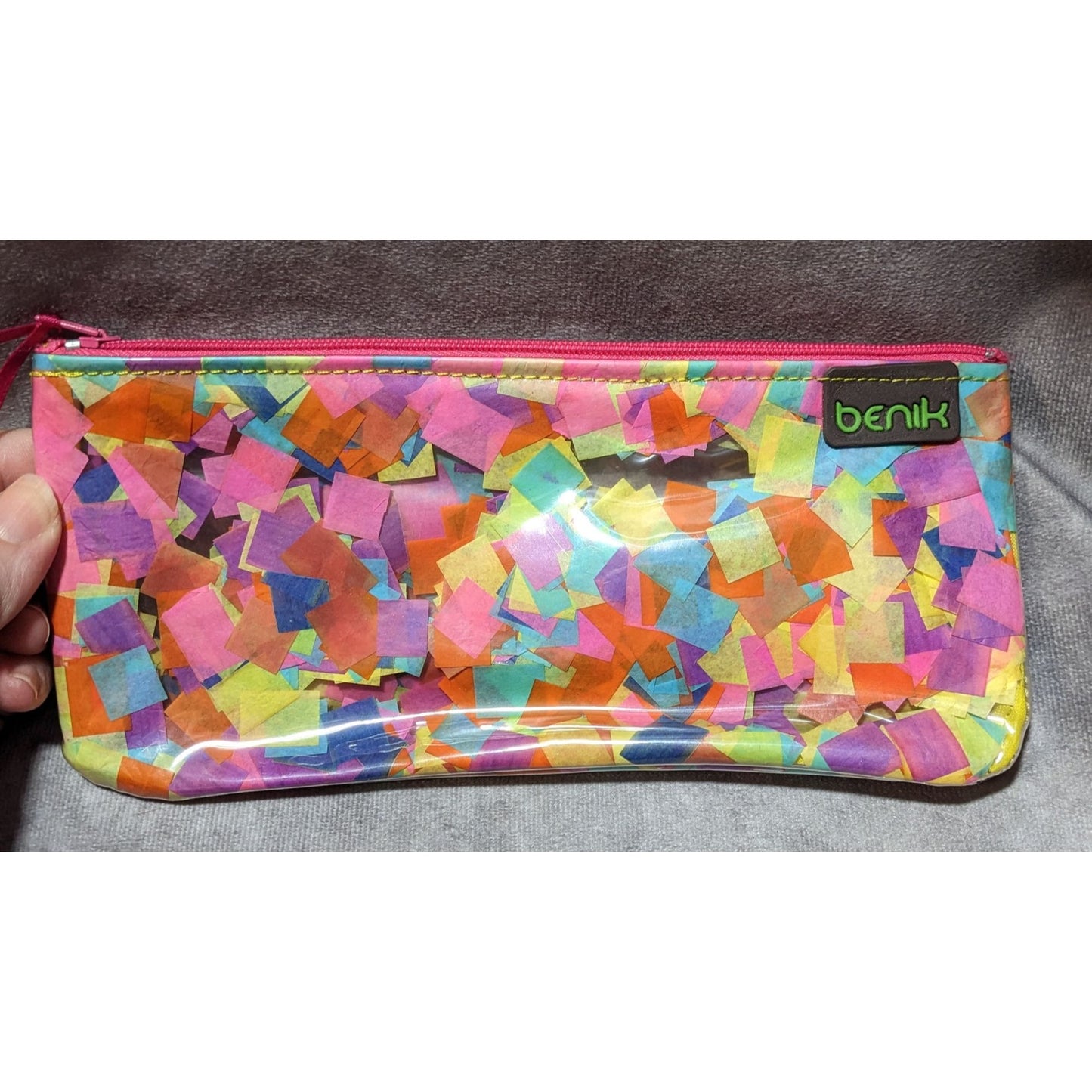 Encased Rainbow Tissue Paper Zip Pouch by Benik