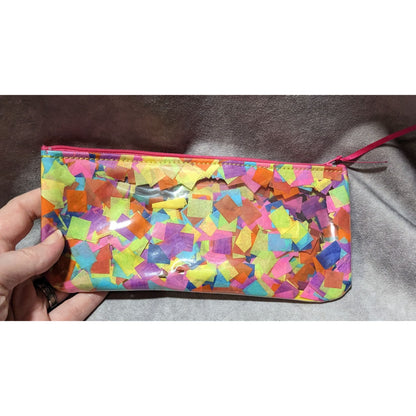 Encased Rainbow Tissue Paper Zip Pouch by Benik