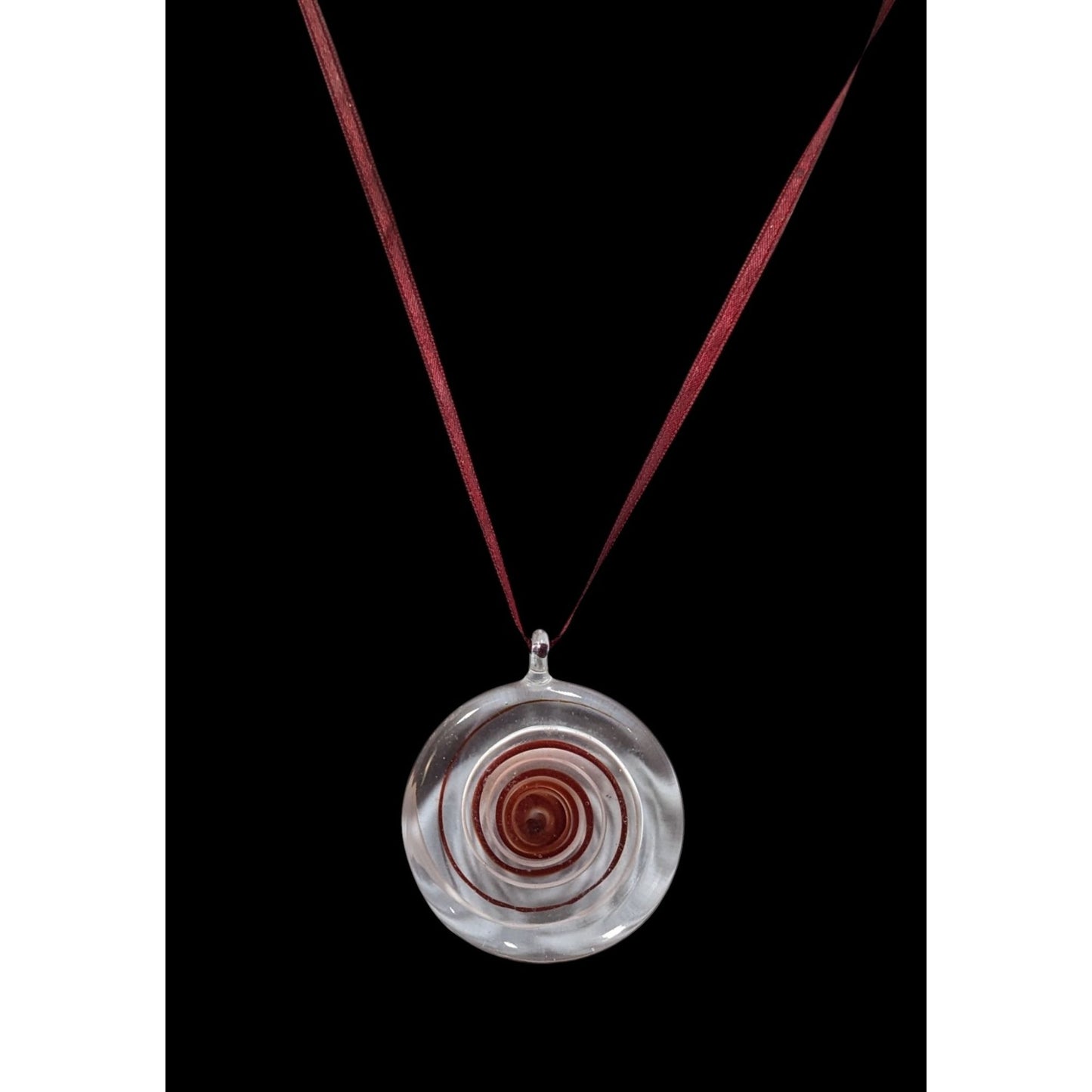 Vintage Yummi Glass Italy Handcrafted Glass Pendant Necklace