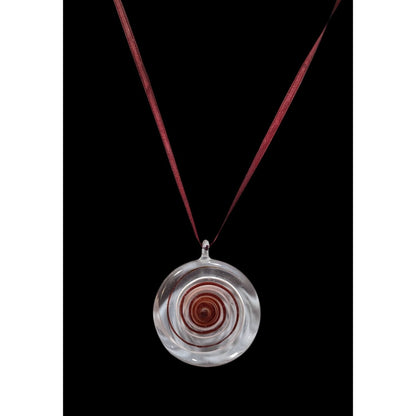 Vintage Yummi Glass Italy Handcrafted Glass Pendant Necklace