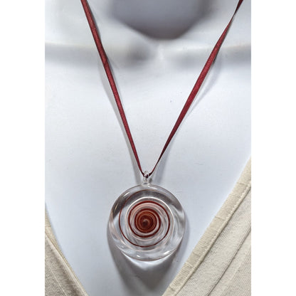 Vintage Yummi Glass Italy Handcrafted Glass Pendant Necklace