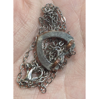 Valentine's Red And Clear Rhinestone Open Heart Pendant Necklace